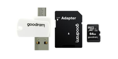  Зображення Картка пам'ятi GOODRAM 64Gb (class10) UHS I + Adapter + CardReader 